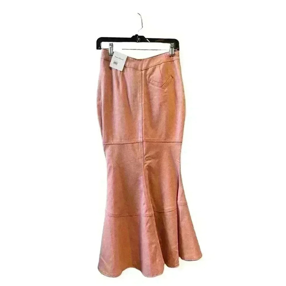 New Women Pale Pink House Of Sunny Denim Tulip Skirt Size 2 - Picture 10 of 16